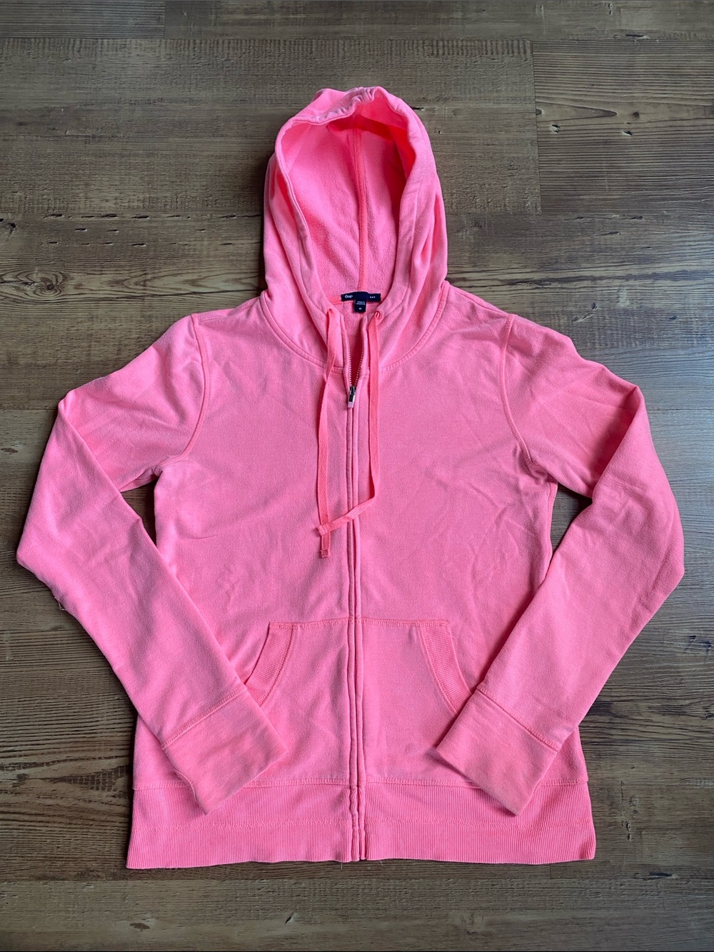 Gap Pink Zip-Up Hoodie Sweatshirt Jacket Neon Pink Size Medium